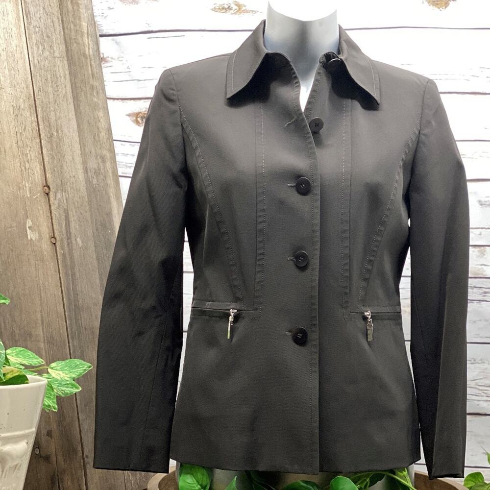 Doncaster Chocolate Brown Fitted Blazer Jacket Button Close Size 6